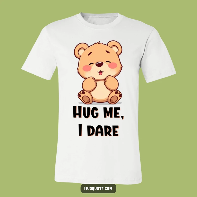 Funny Brave Bear Cub Hug T-Shirt: Wear Your Gentle Side Proudly