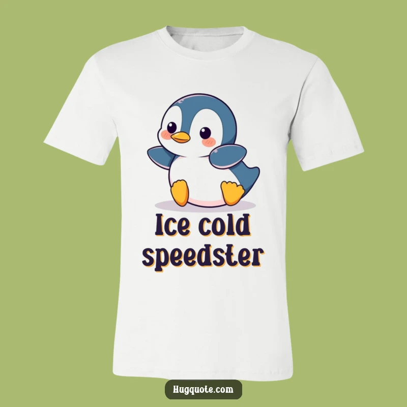 Funny Penguin Belly Slide T-Shirt: Comical Cartoon Apparel Gift
