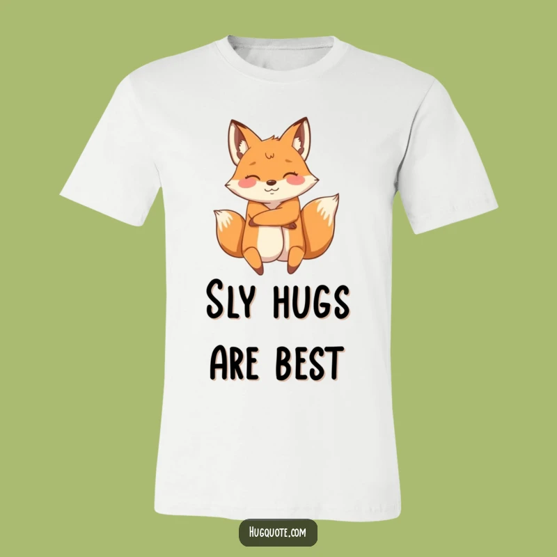 Funny Fox Embrace T-Shirt, Energetic Character Tee for Playful Souls