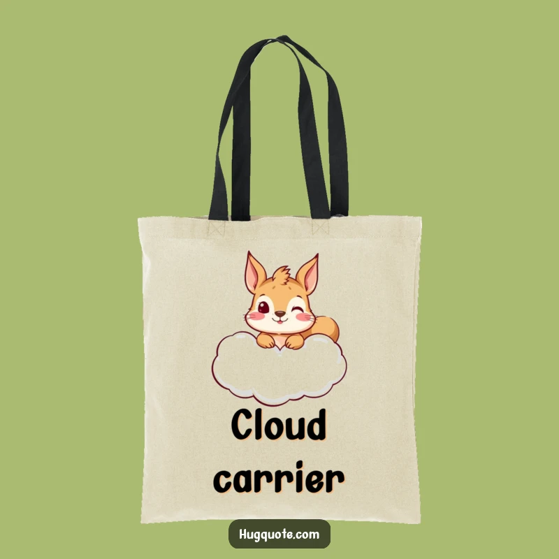 Funny Squirrel Hug Cloud Tote Bag: Carry Your Essentials with Curious Style, Eco-Friendly Gift
