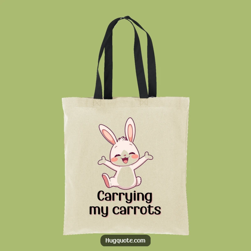 Funny Bunny Leap Tote Bag, Cute Character Shopping Bag for Joyful Errands