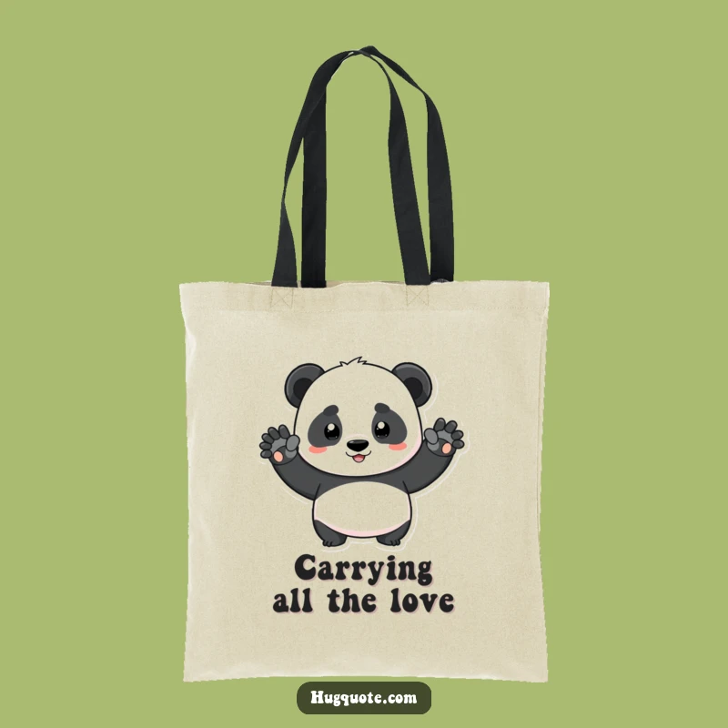 Funny Determined Panda Squeeze Tote Bag - Huggable & Practical Gift