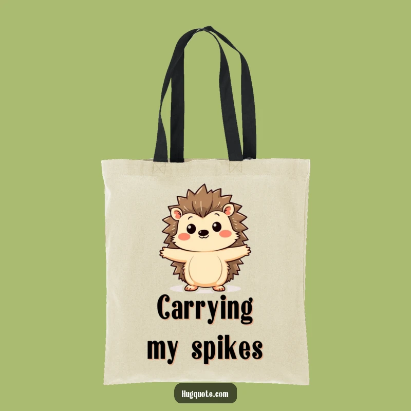 Funny Kawaii Hedgehog Hug Tote Bag - Cute Accessory Gift