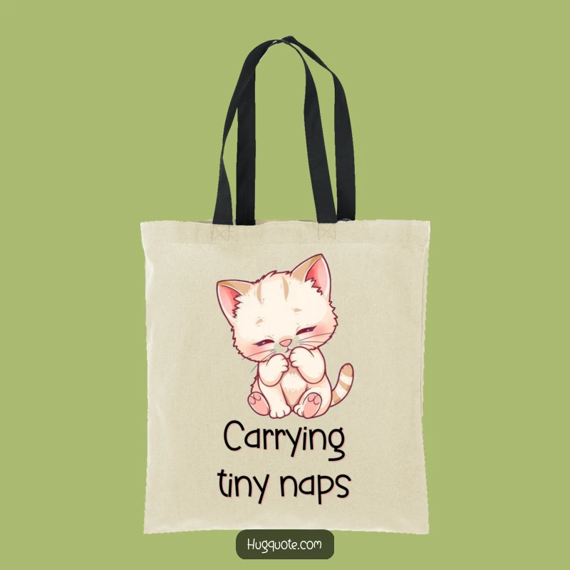 Funny Kitten Nuzzle Tote Bag, Cute Cat Character Bag for Everyday Charm