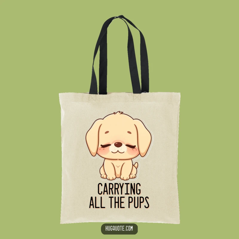 Funny Puppy Nuzzle Tote Bag: Carry Love and Laughter Everywhere!