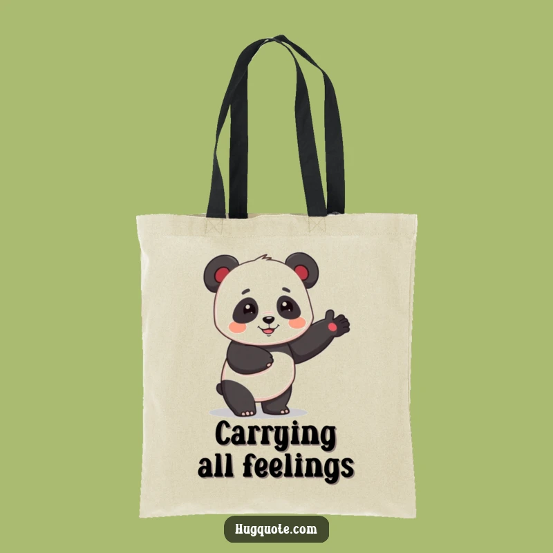 Spacious Funny Panda Hug Tote Bag: Carry Cheer Gift